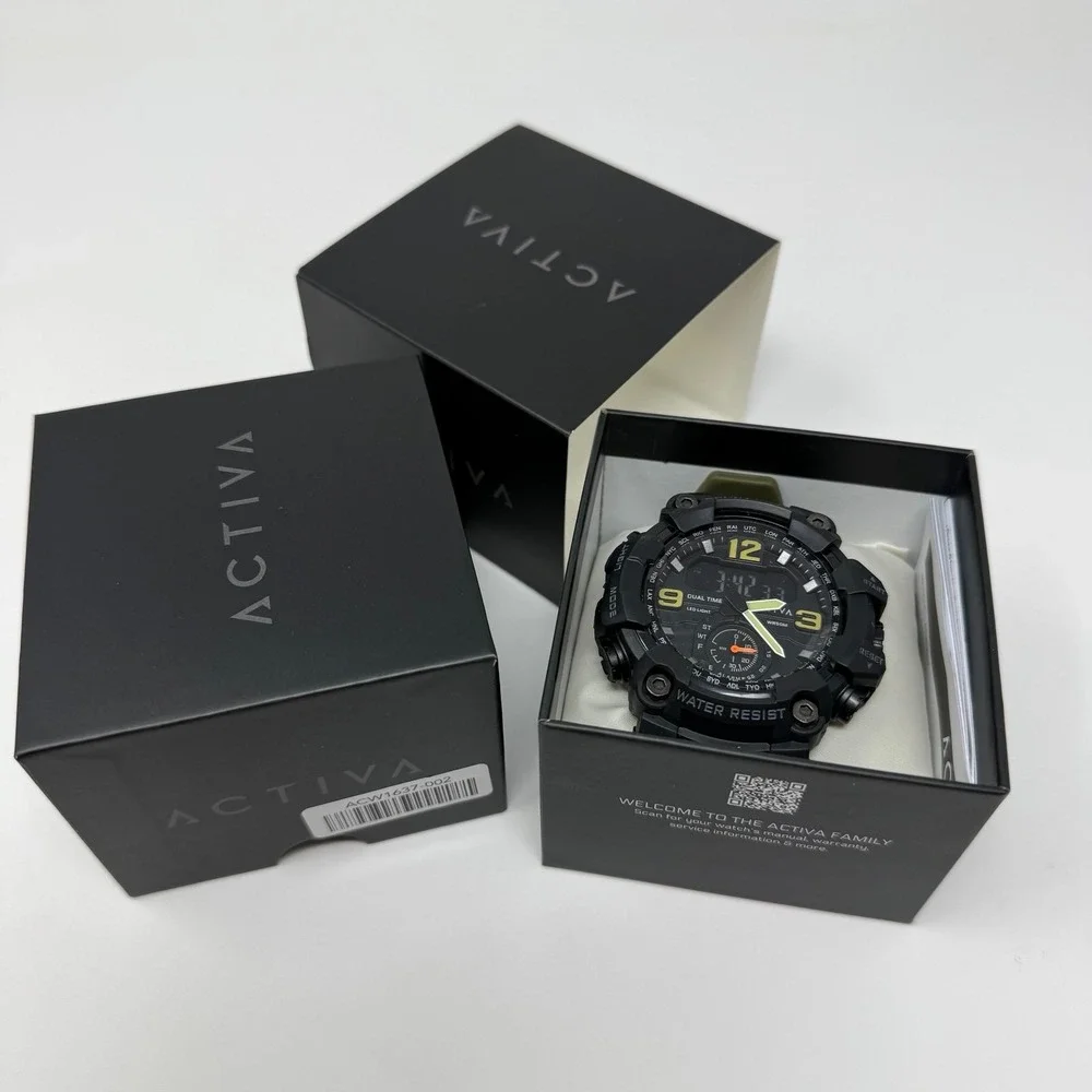 Activa x Invicta BlackOps Men's 56mm Digital Watch Army Green Black ACW1637-002
